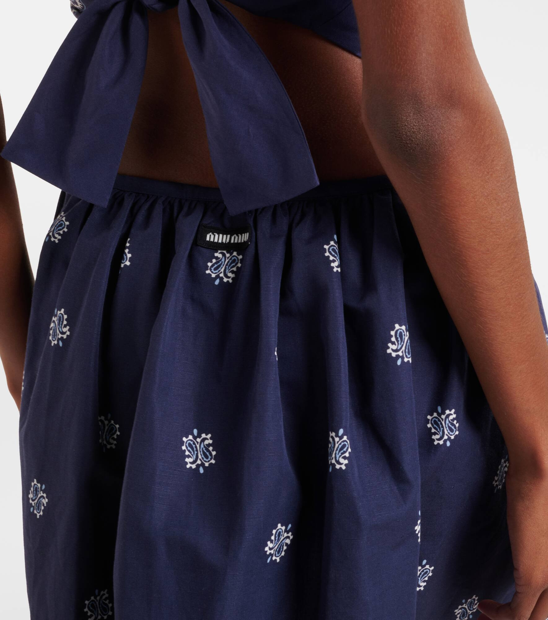 Bandana cotton and linen miniskirt - 5