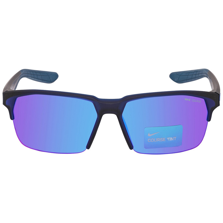 Nike Blue Mirror Rectangular Men's Sunglasses NIKE MAVERICK FREE E 451 60 - 2