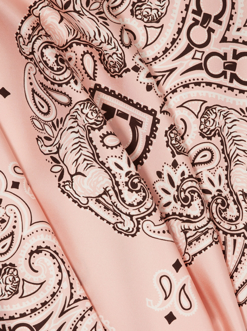 FERRAGAMO Arabesque print silk scarf outlook