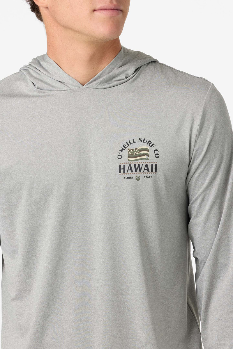TRVLR UPF Hooded Hawaii Flag Long Sleeve Shirt 6