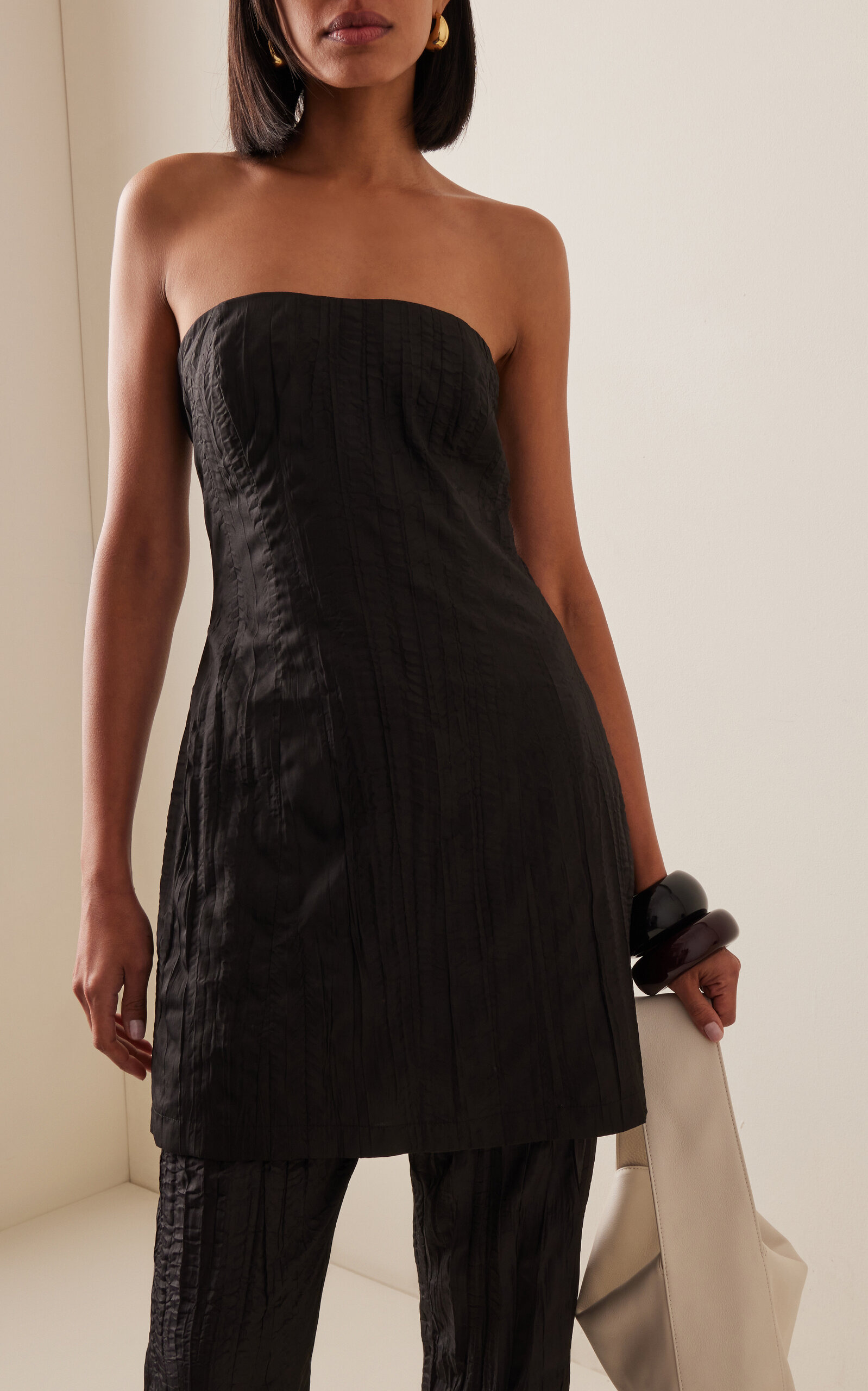 Rolling Wave Strapless Mini Dress black - 2