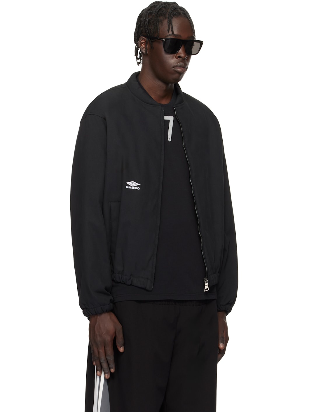Black Padded Bomber Jacket - 2
