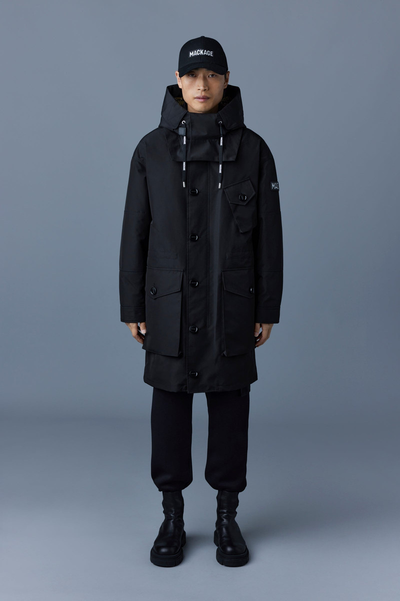 MACKAGE HARLEM Bonded Tech down parka with hood outlook