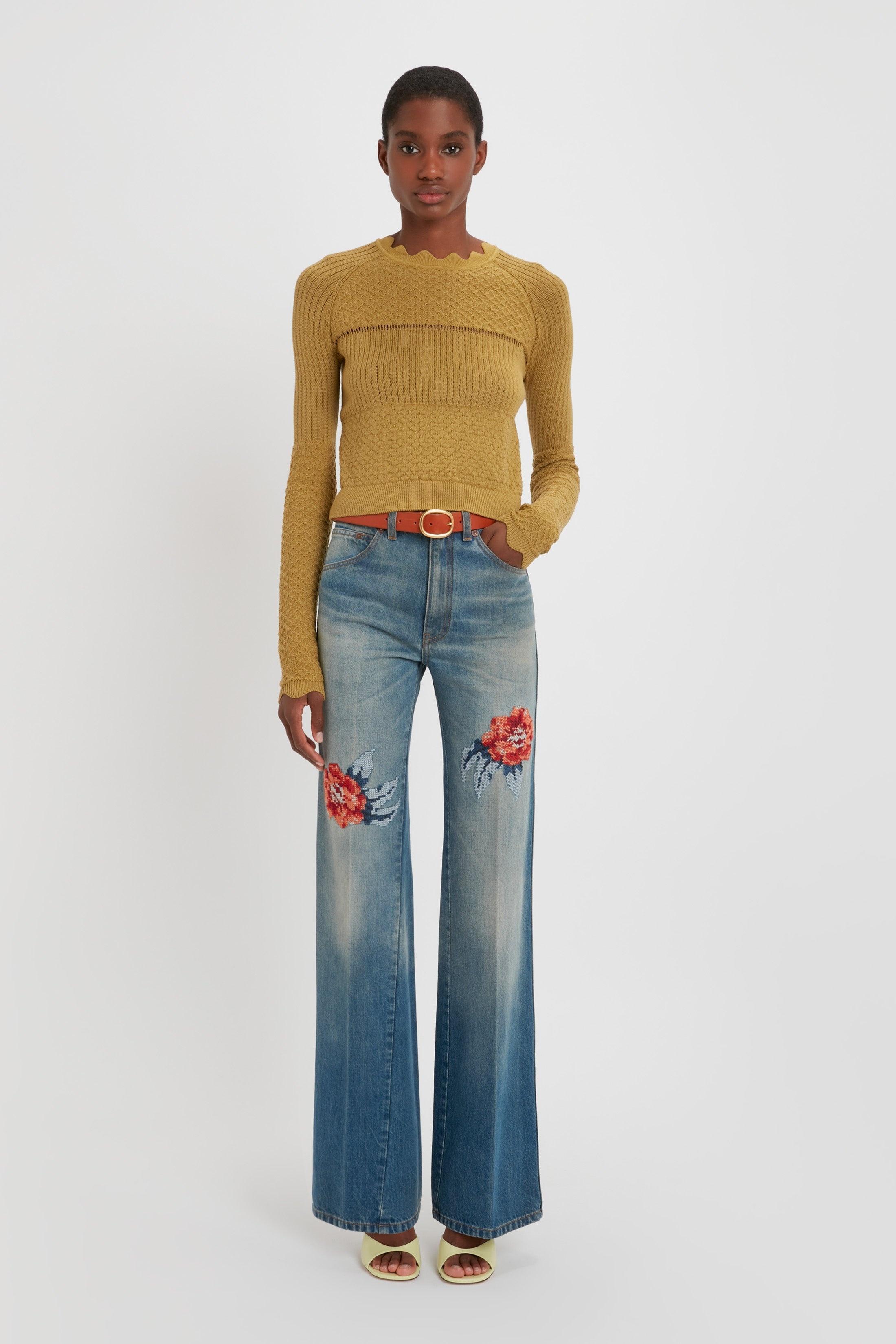 Long Sleeve Jumper In Olive - 3