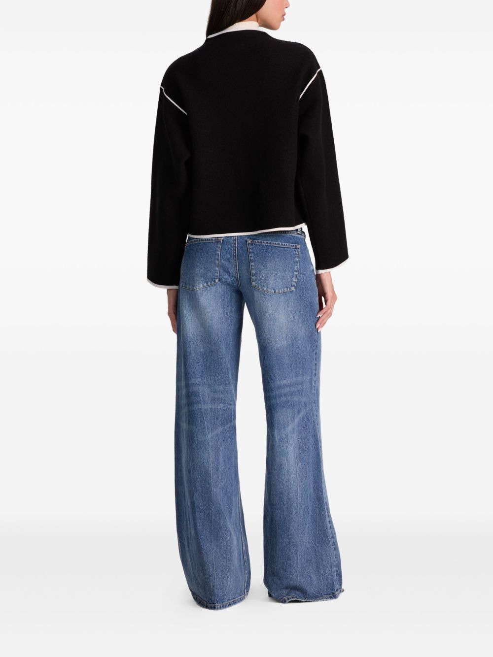 Pearson collared piped-trim sweater jacket - 4