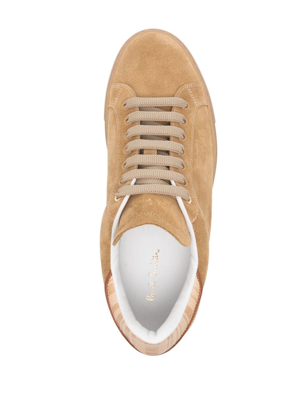 logo-stamp suede sneakers - 4