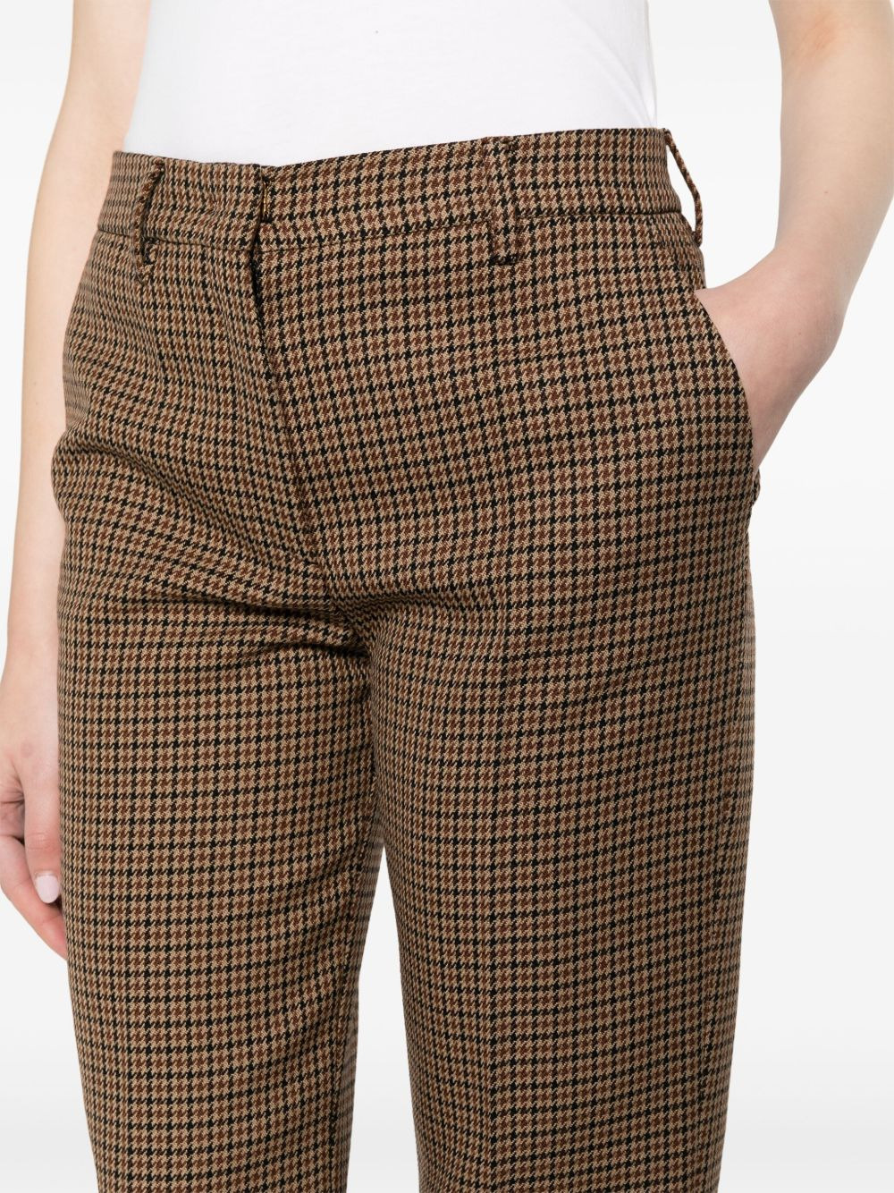houndstooth-check wool trousers - 5