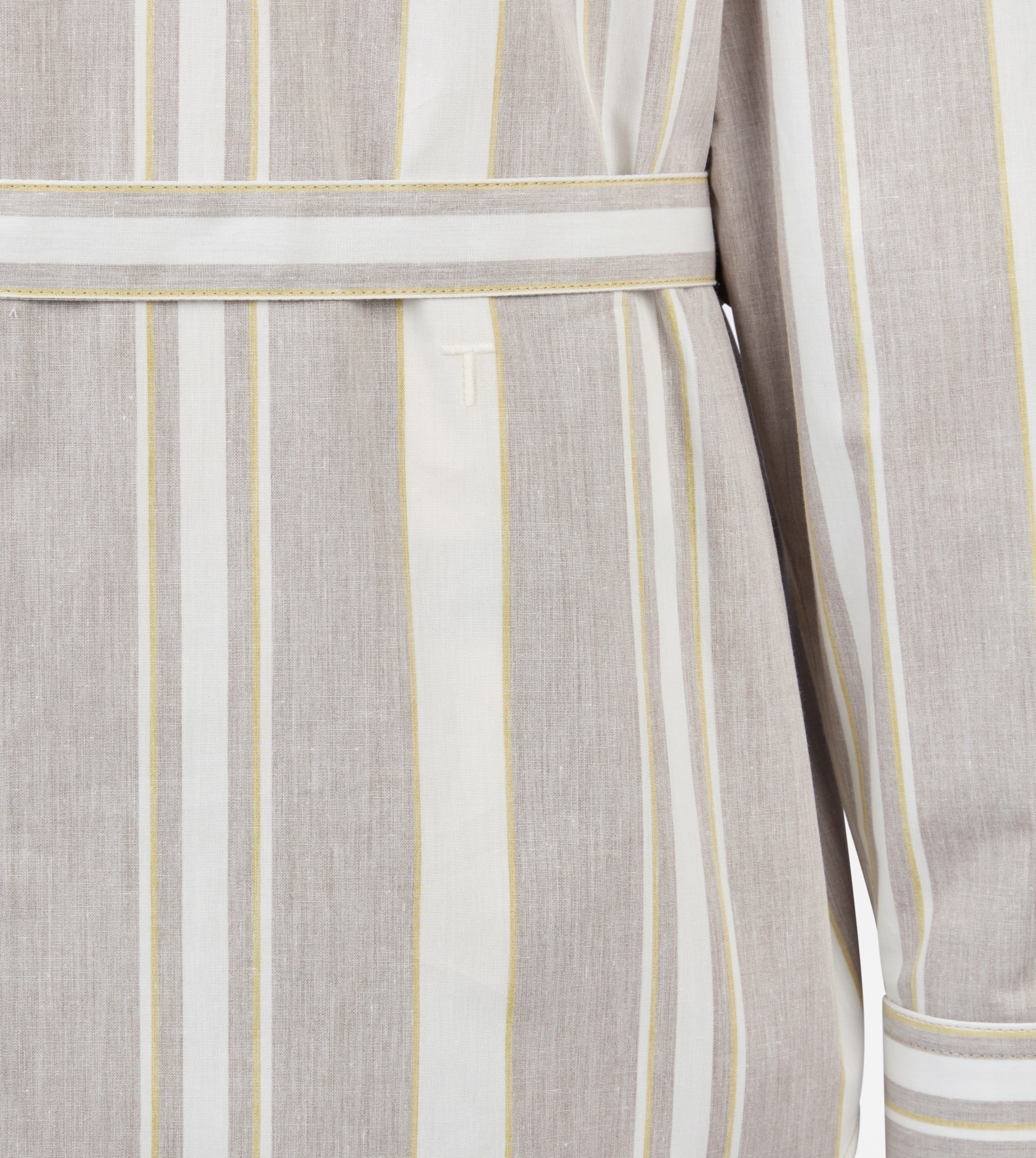 SHIRT IN COTTON - BROWN, WHITE, YELLOW - 2
