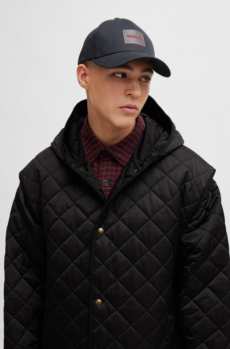 WATER-REPELLENT QUILTED COAT WITH DETACHABLE SLEEVES 3