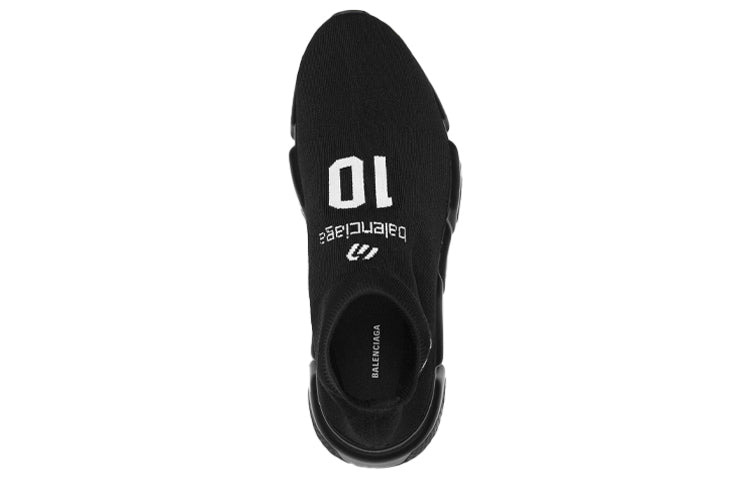 Balenciaga Speed Lt Soccer Sponsor Logo Sneakers 'Black Knit' 645734W2DBU1090 - 3