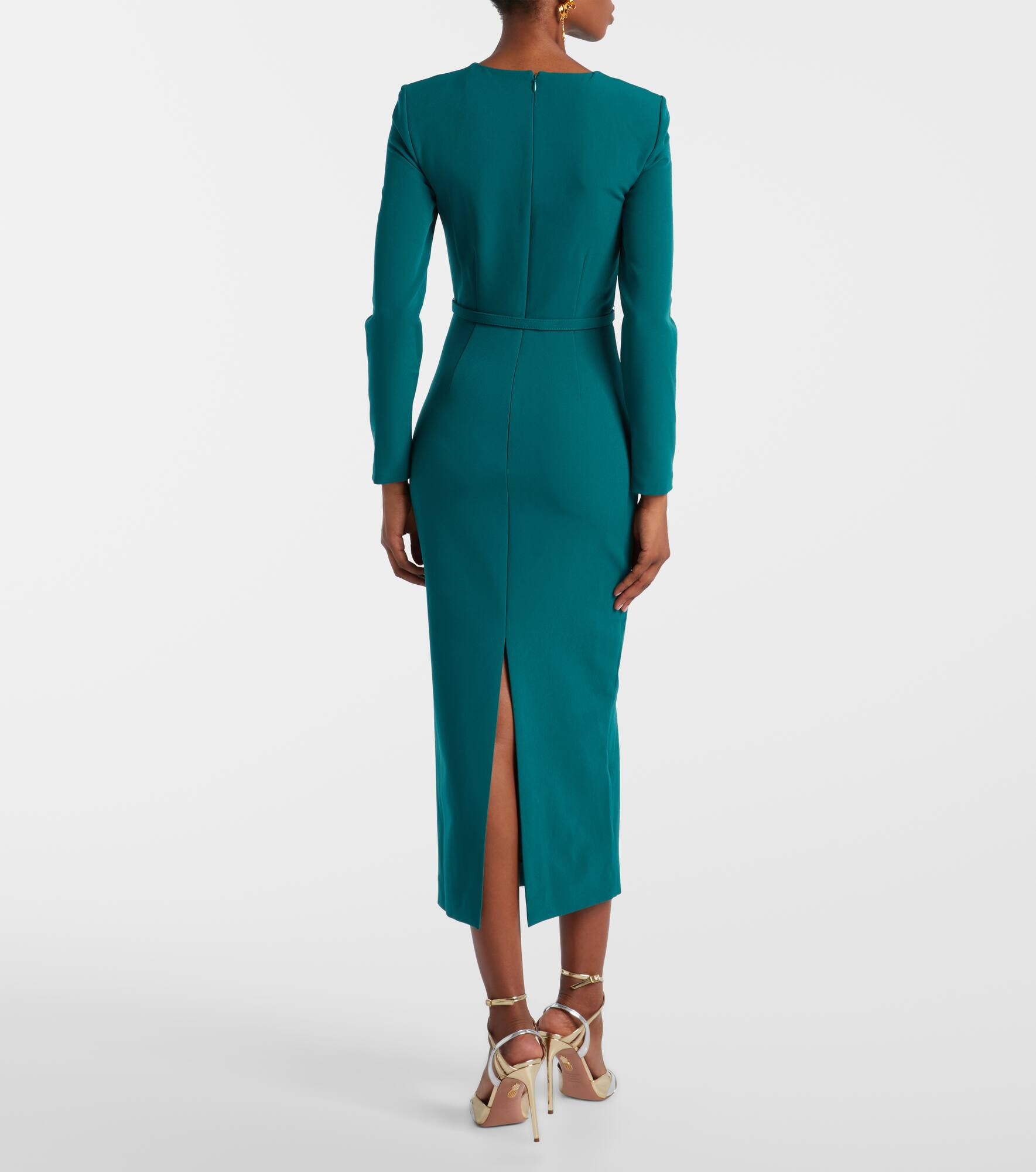 Belted crêpe midi dress - 3