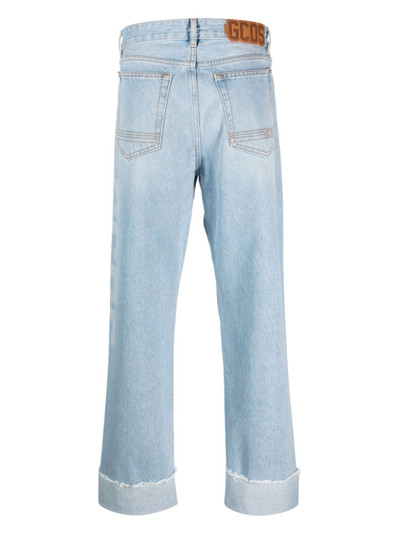 GCDS logo-patch straight-leg jeans outlook