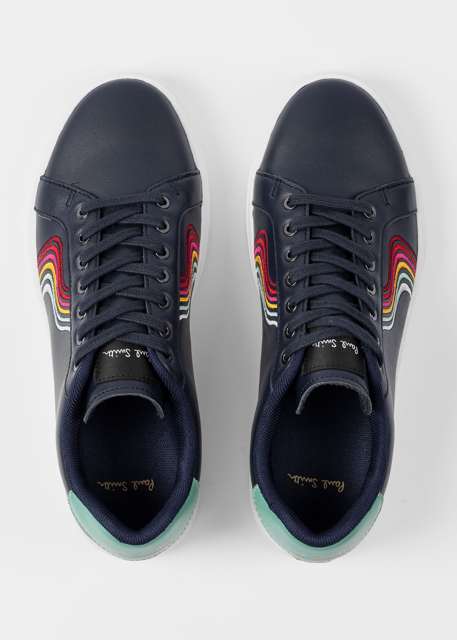 Navy Leather 'Lapin' Swirl Trainers - 5