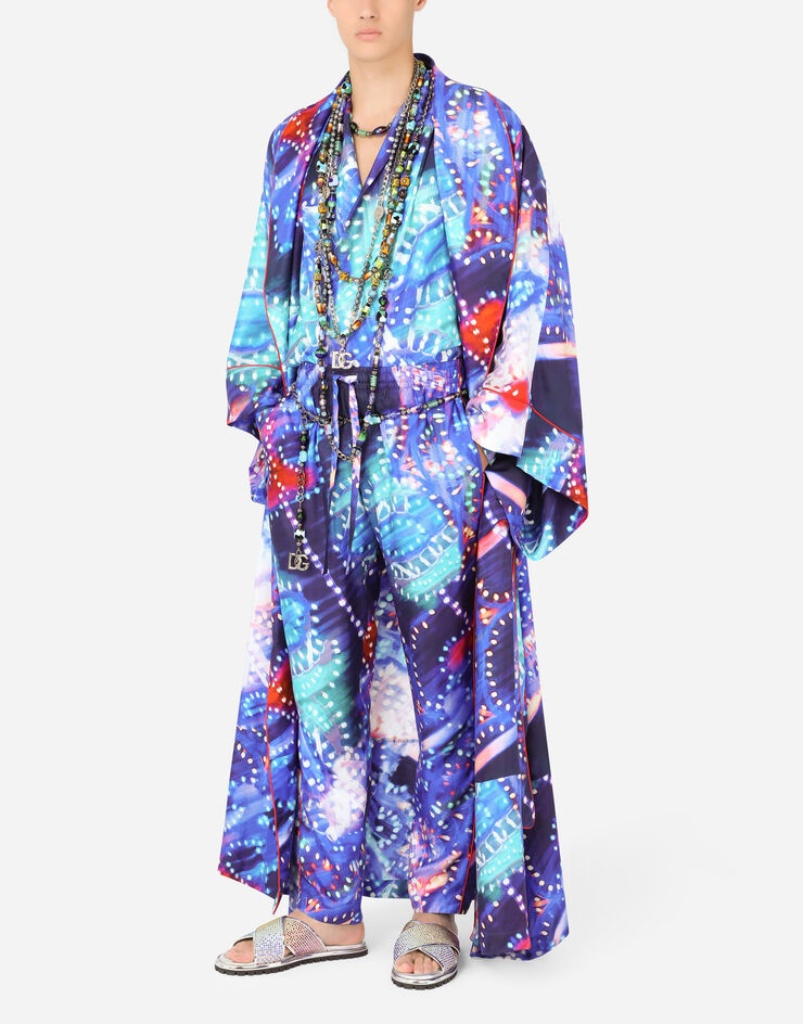 Silk illumination-print robe - 6
