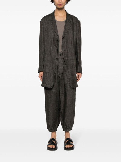 Yohji Yamamoto tapered linen trousers outlook