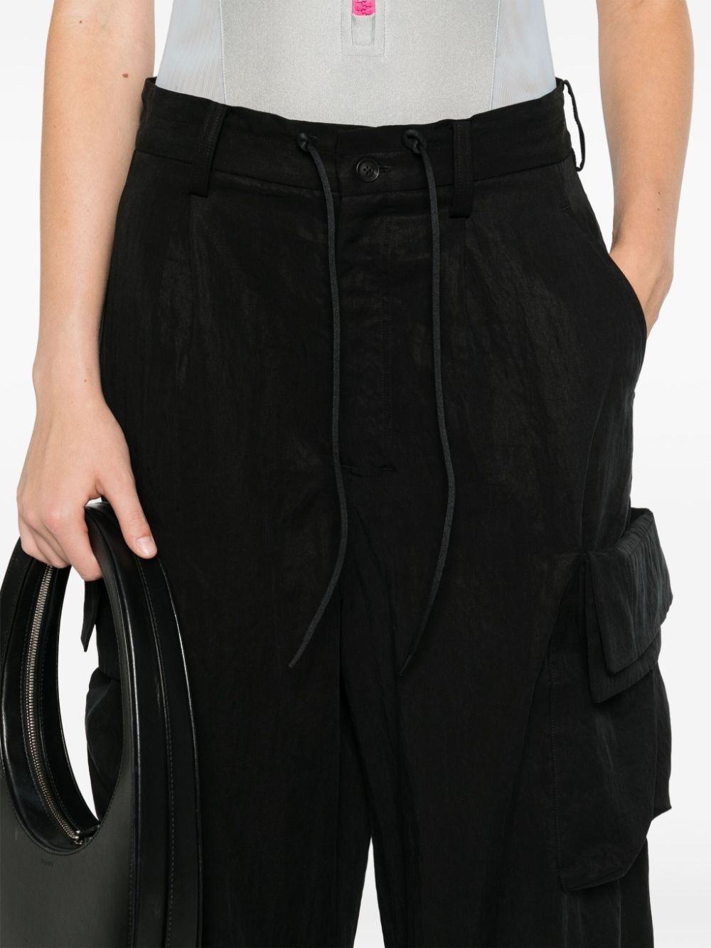 drawstring cargo trousers - 5