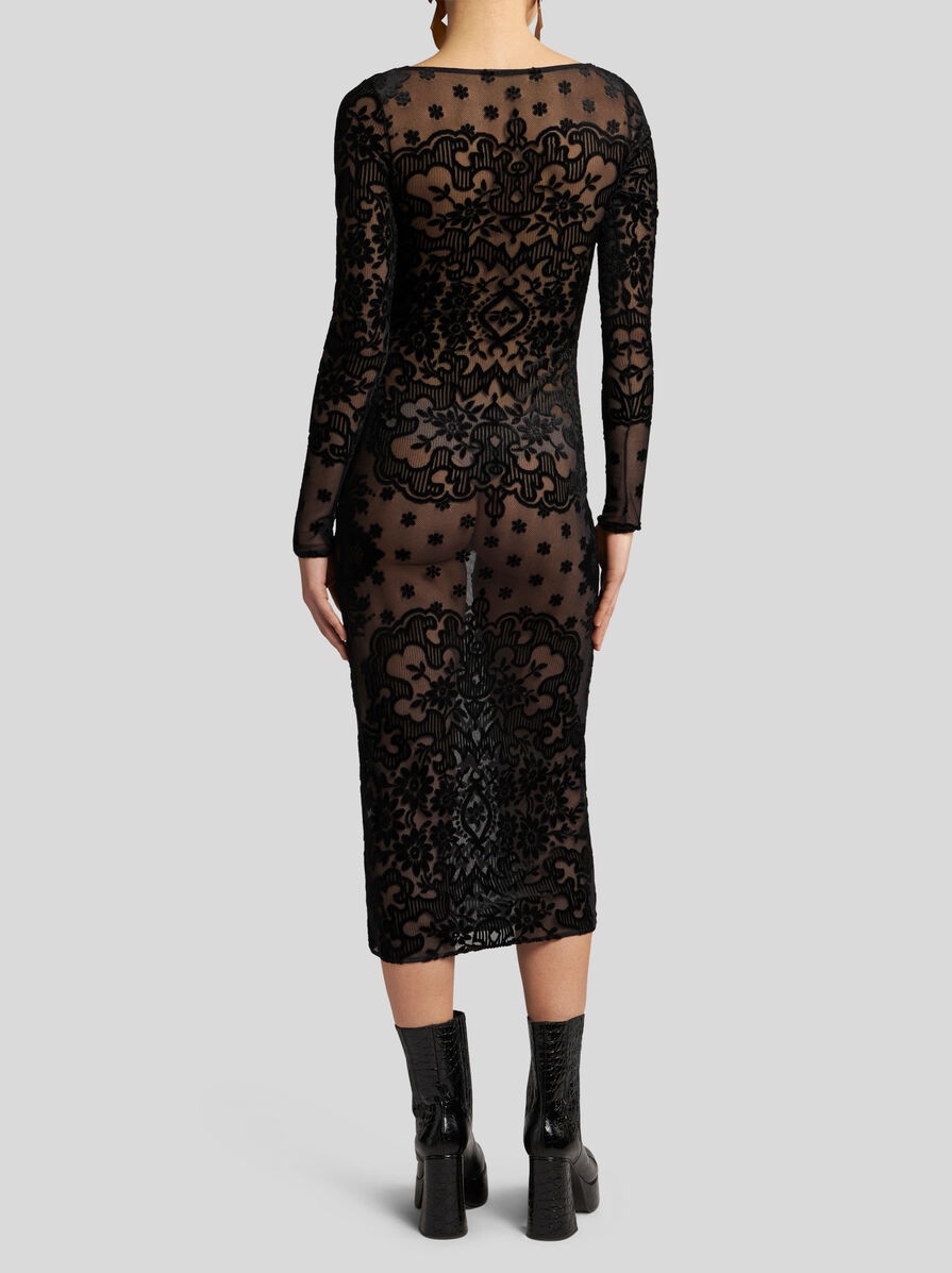 【関税&送料込】Etro Velvet Jacquard Tulle Dress Etro TULLE AND JACQUARD VELVET DRESS | REVERSIBLE