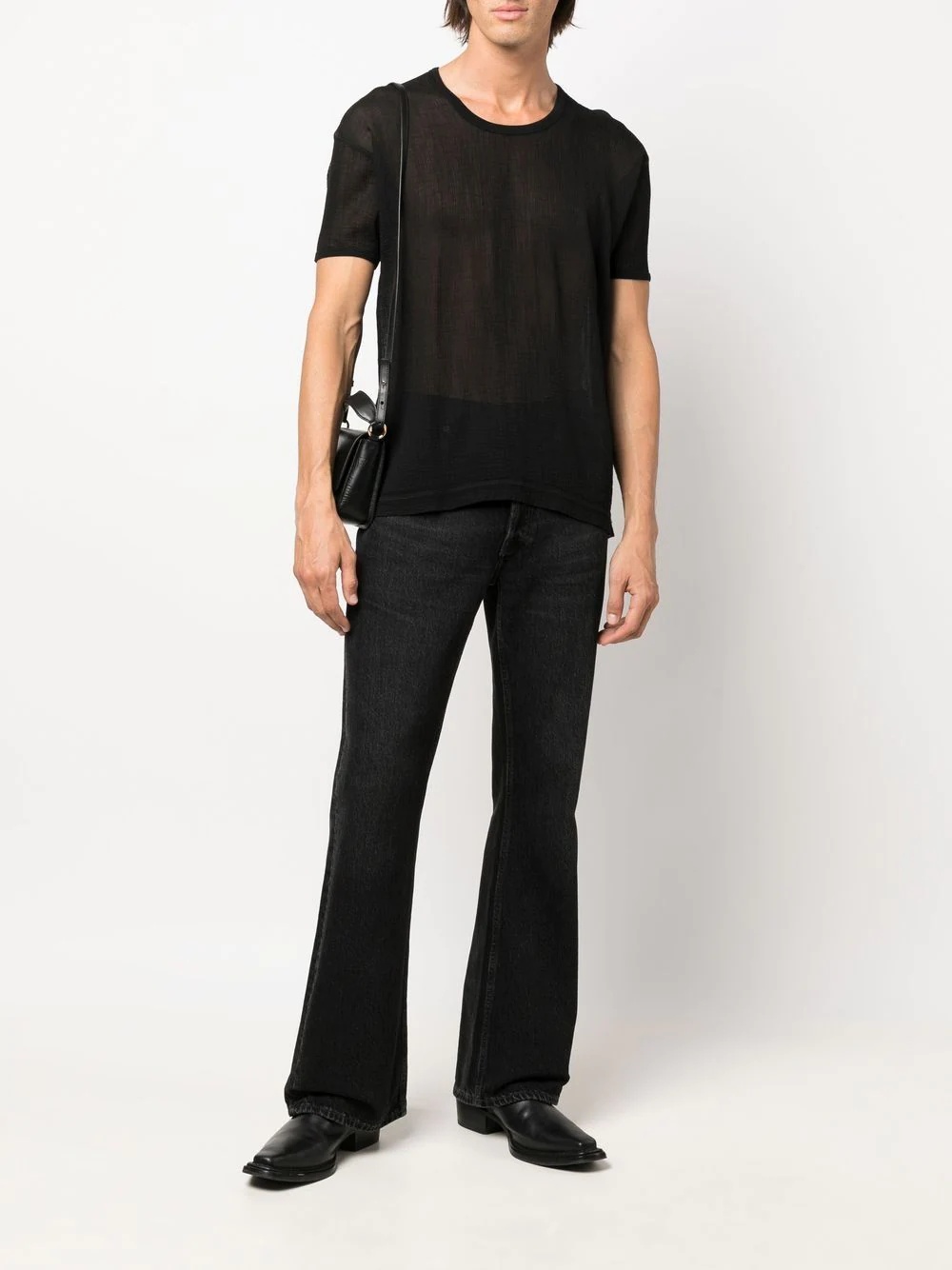 short-sleeve semi-sheer T-shirt - 2