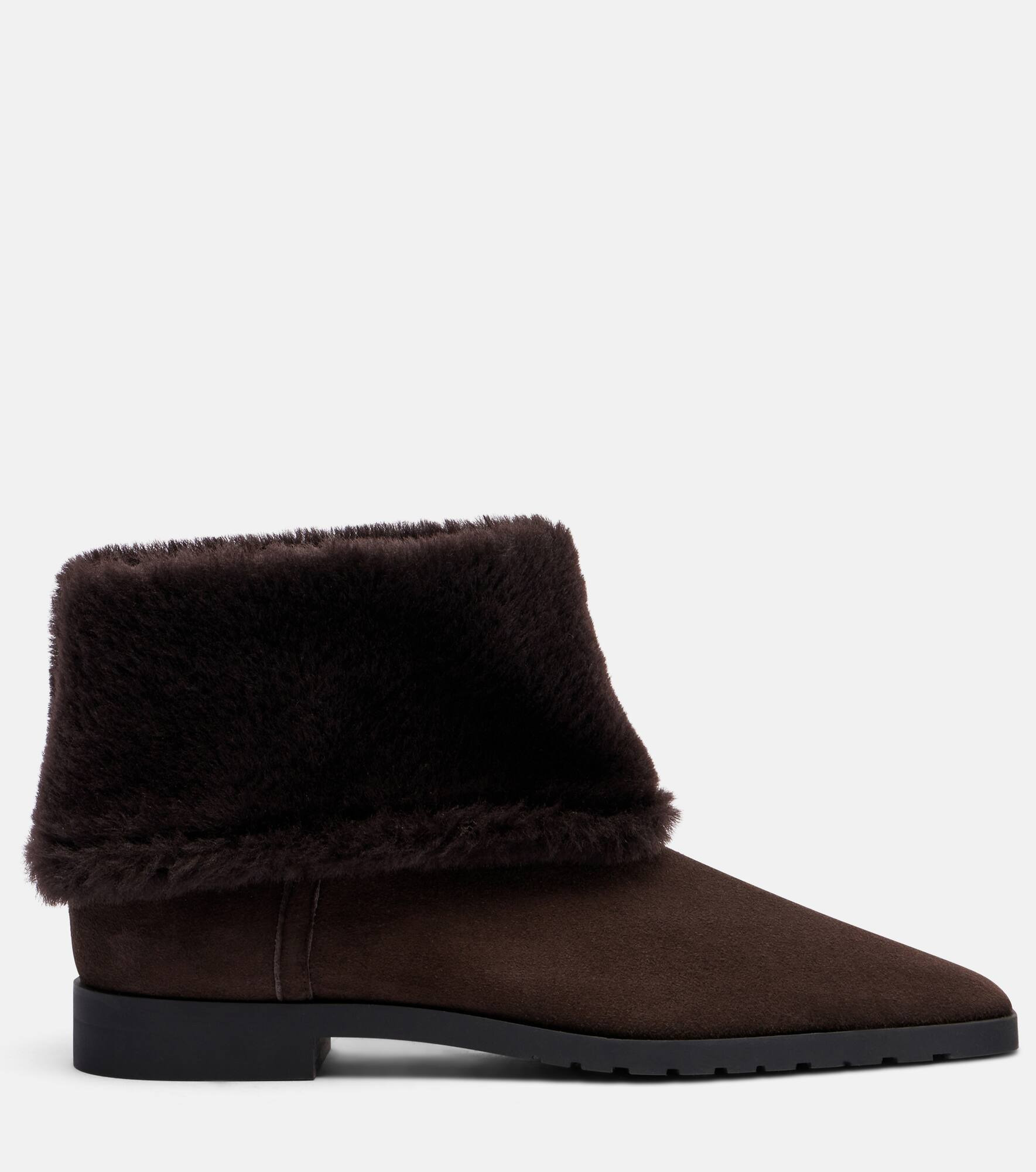 Shearling-lined suede ankle boots - 4