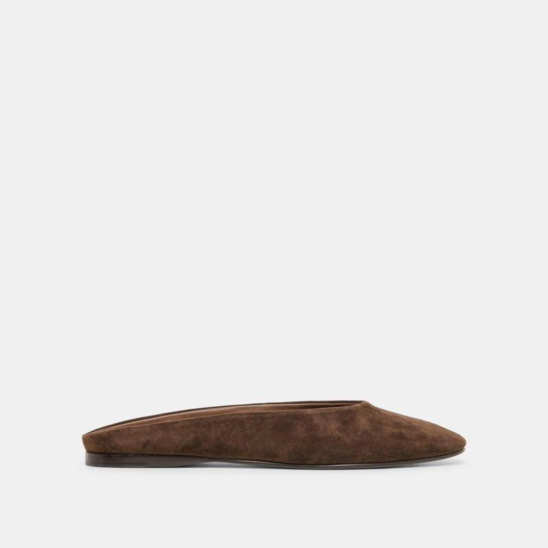EILA FLATS DK BROWN SUEDE 1