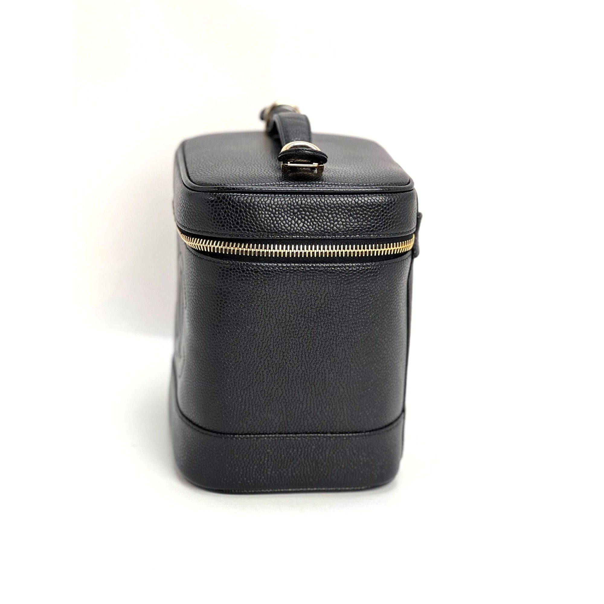 Chanel Vanity Cosmetic Case Black Caviar Leather Bag - 16