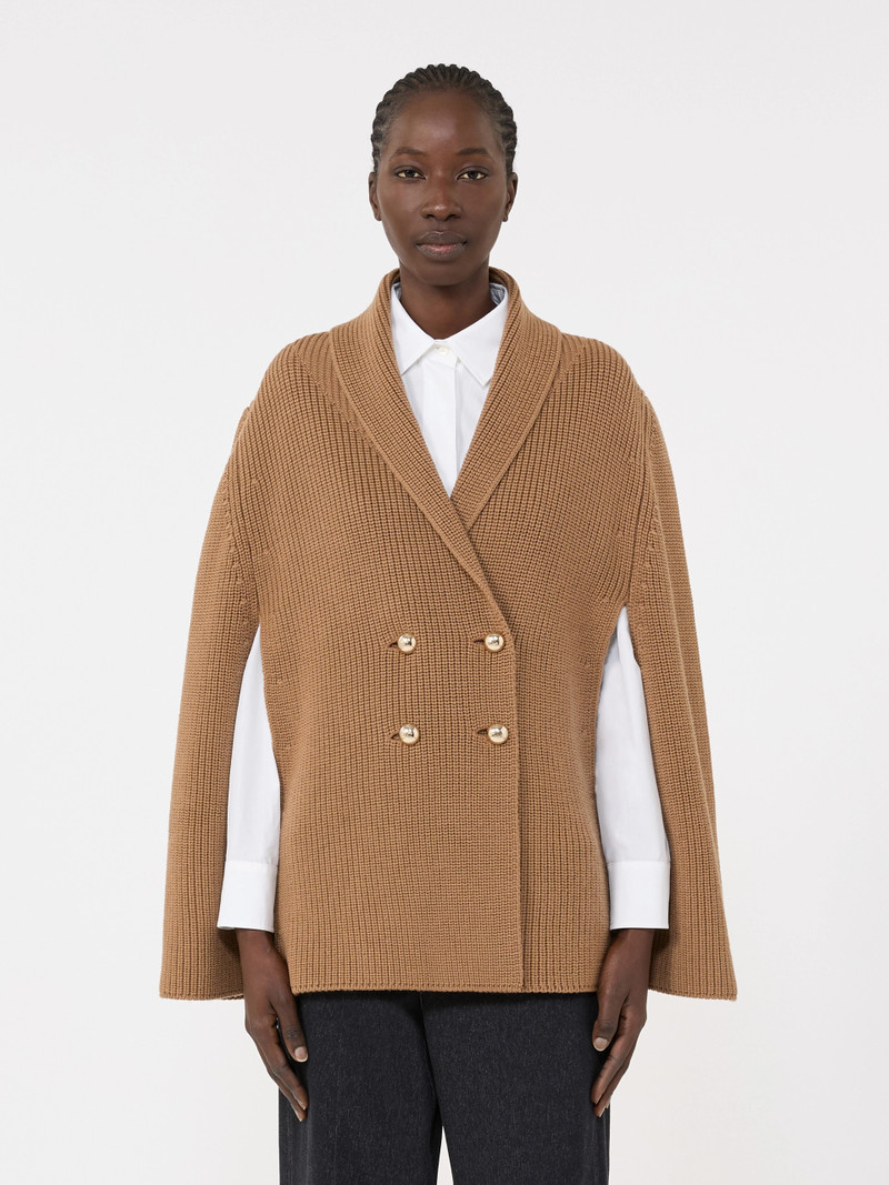 AGENZIA Double-breasted wool cape - CAMEL 3