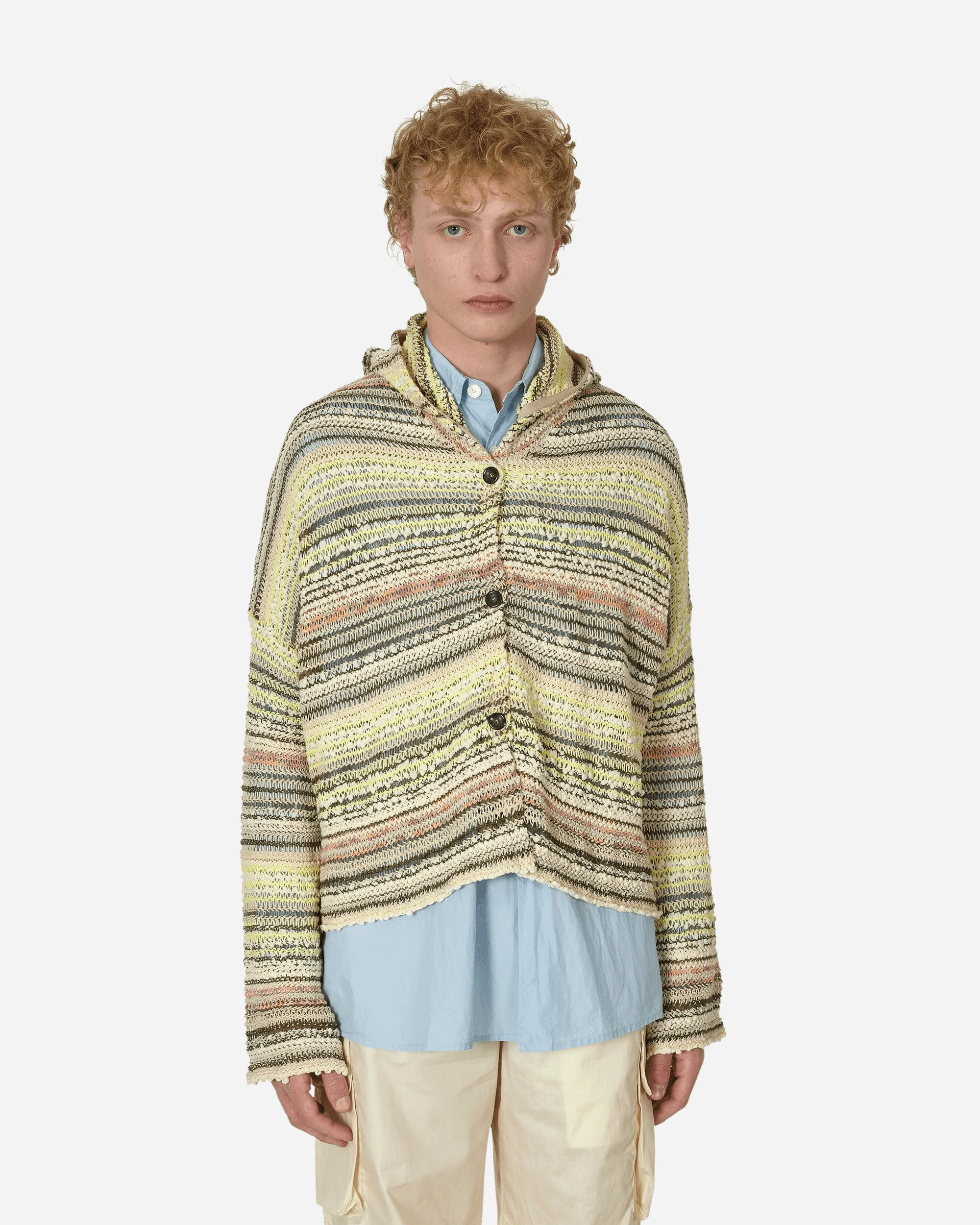Warp Hooded Cardigan Light Sand - 1