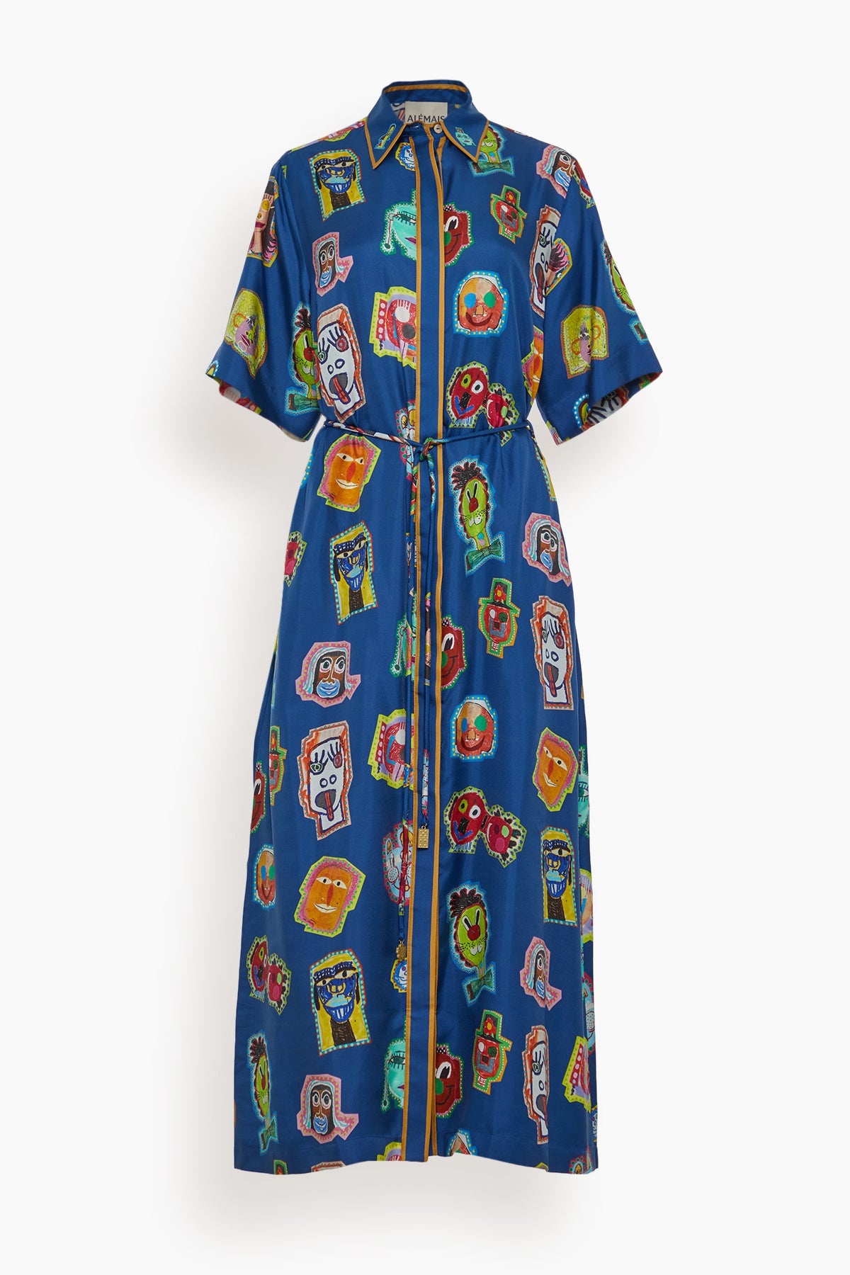 Rollers Shirt Dress in Navy - 1