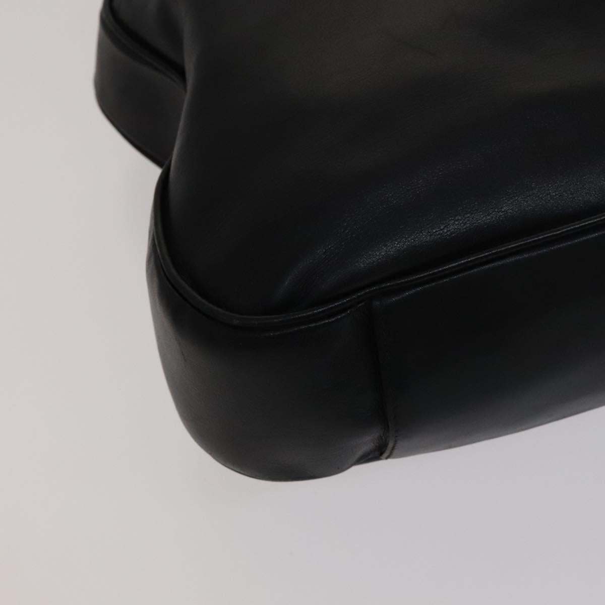 GUCCI Bamboo Hand Bag Leather Black Gold - 14