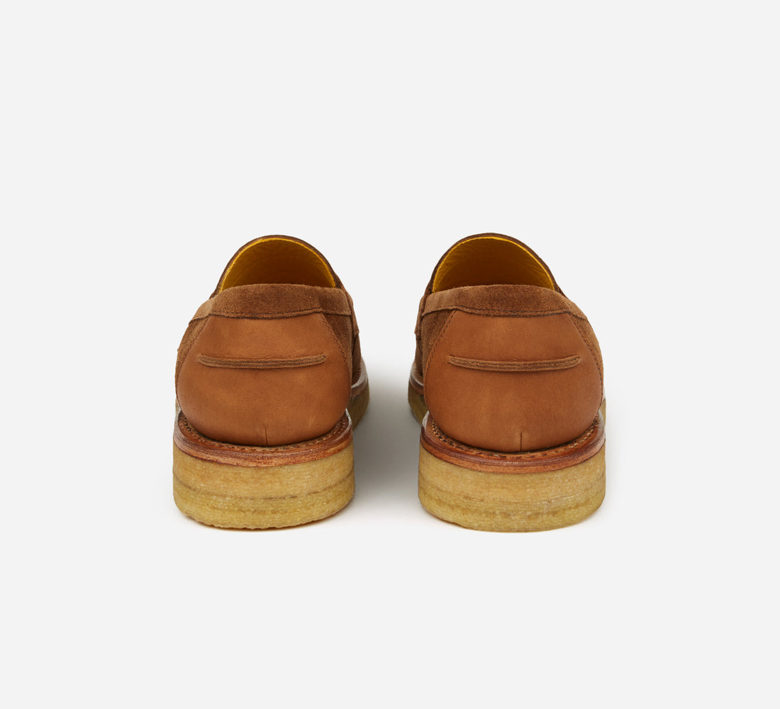 Crepe Wedge Loafer - Tan Snuff Suede - 3