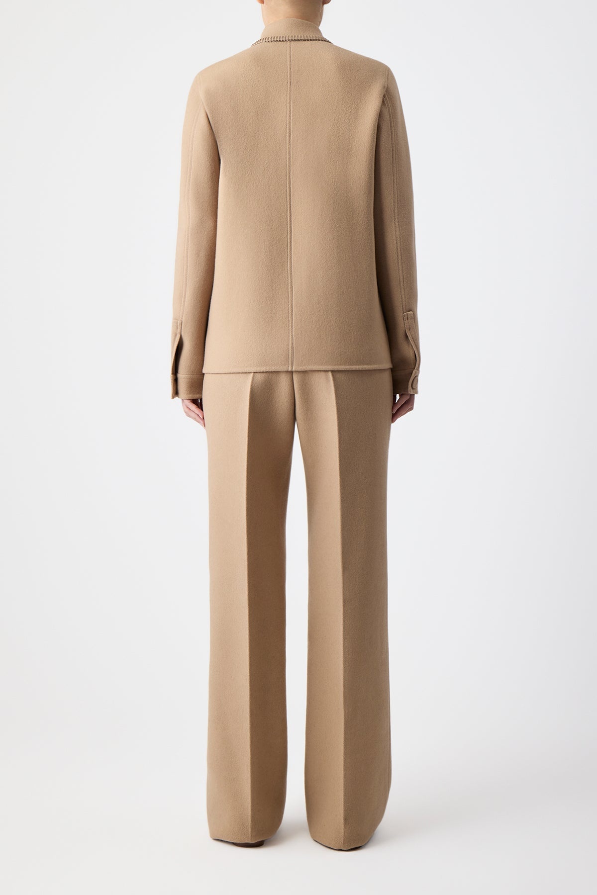 Ulu Chore Jacket in Camel Double-Face Recycled Cashmere - 4