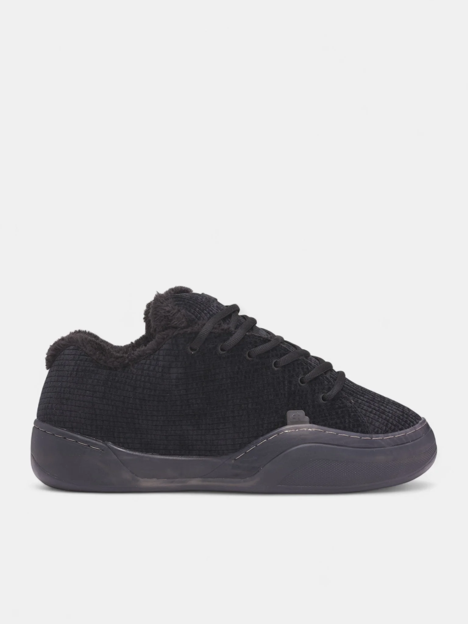 Black Corduroy Skater Vamp Sneakers - 1