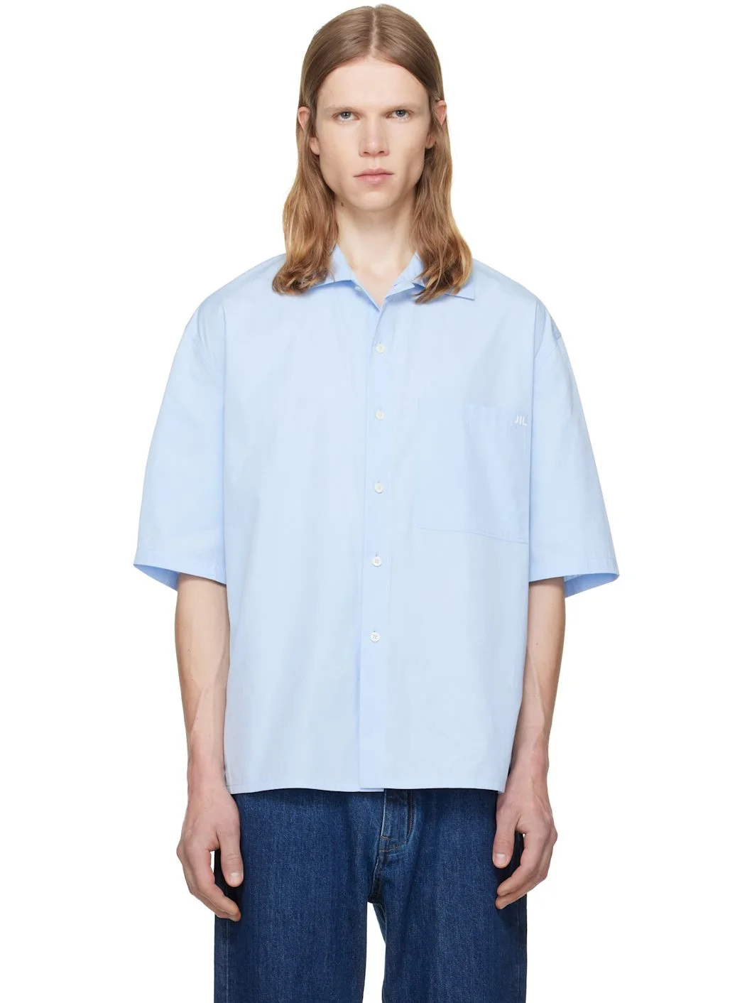 Blue Lightweight Cotton Poplin Shirt - 1