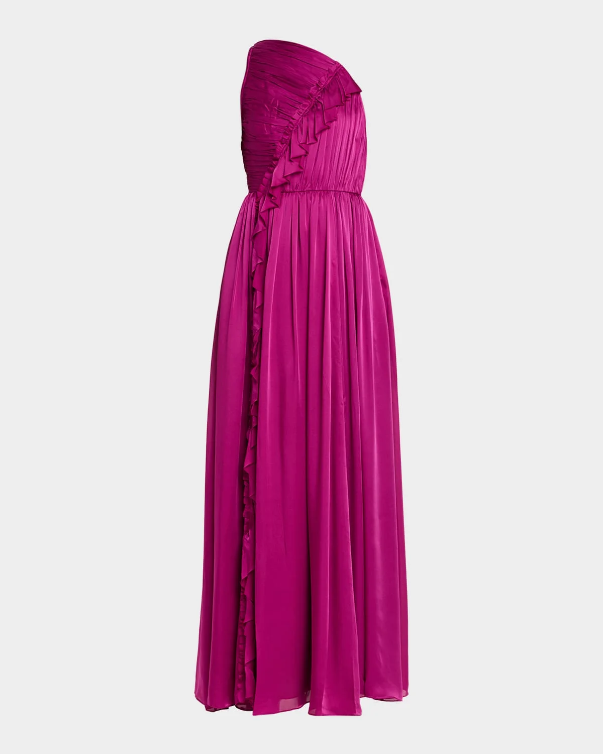 Aisha Asymmetric Silk Chiffon Gown - 1