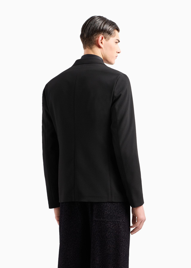 Single-breasted jacket in micro-armure crêpe 3