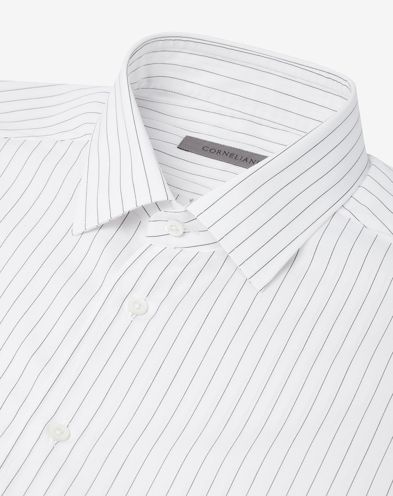 Cotton poplin shirt with black stripes 4