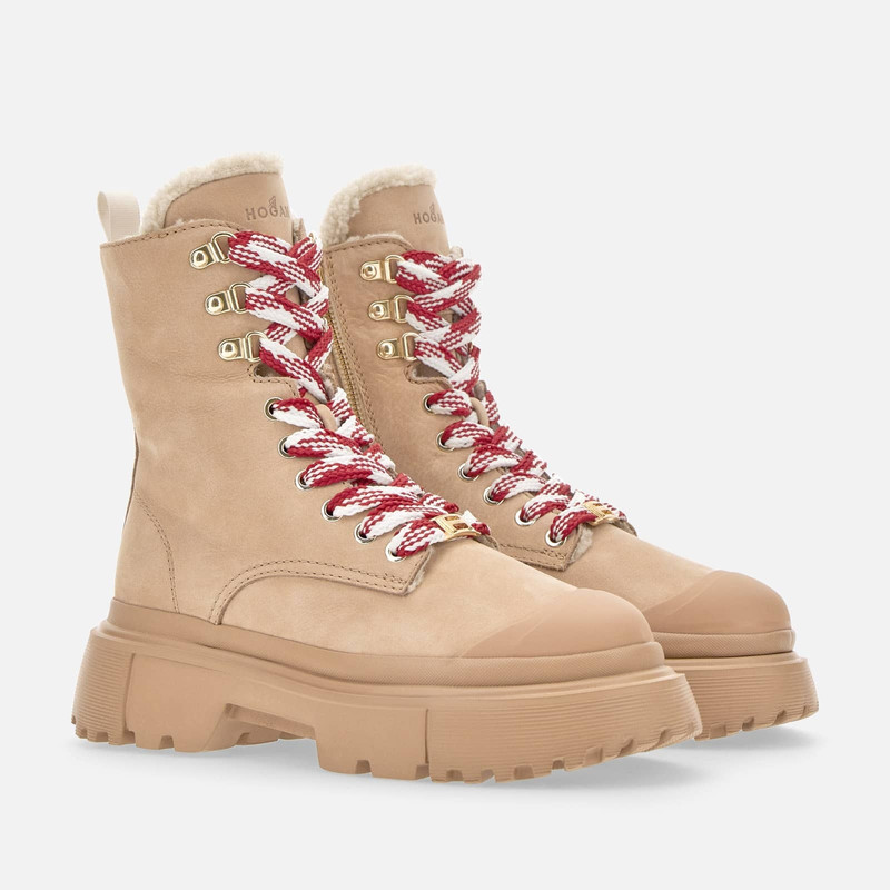 Combat Boots Hogan H619 Beige 2