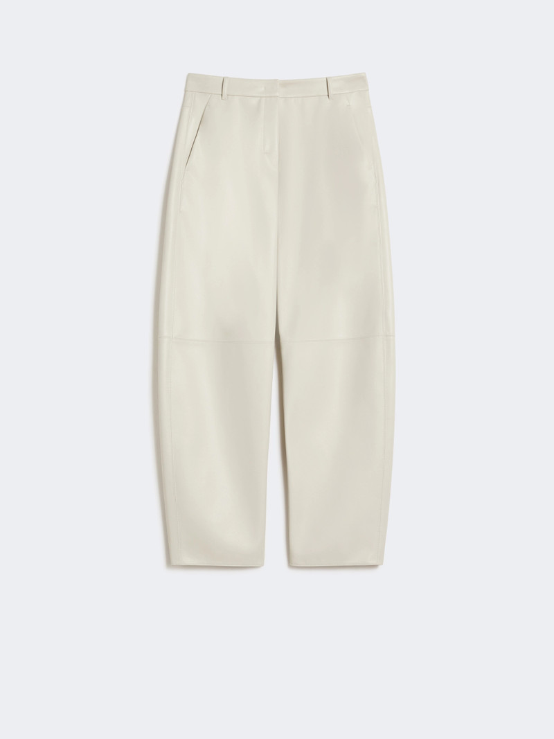 SOSPIRO Coated fabric barrel-leg trousers - SAND 1