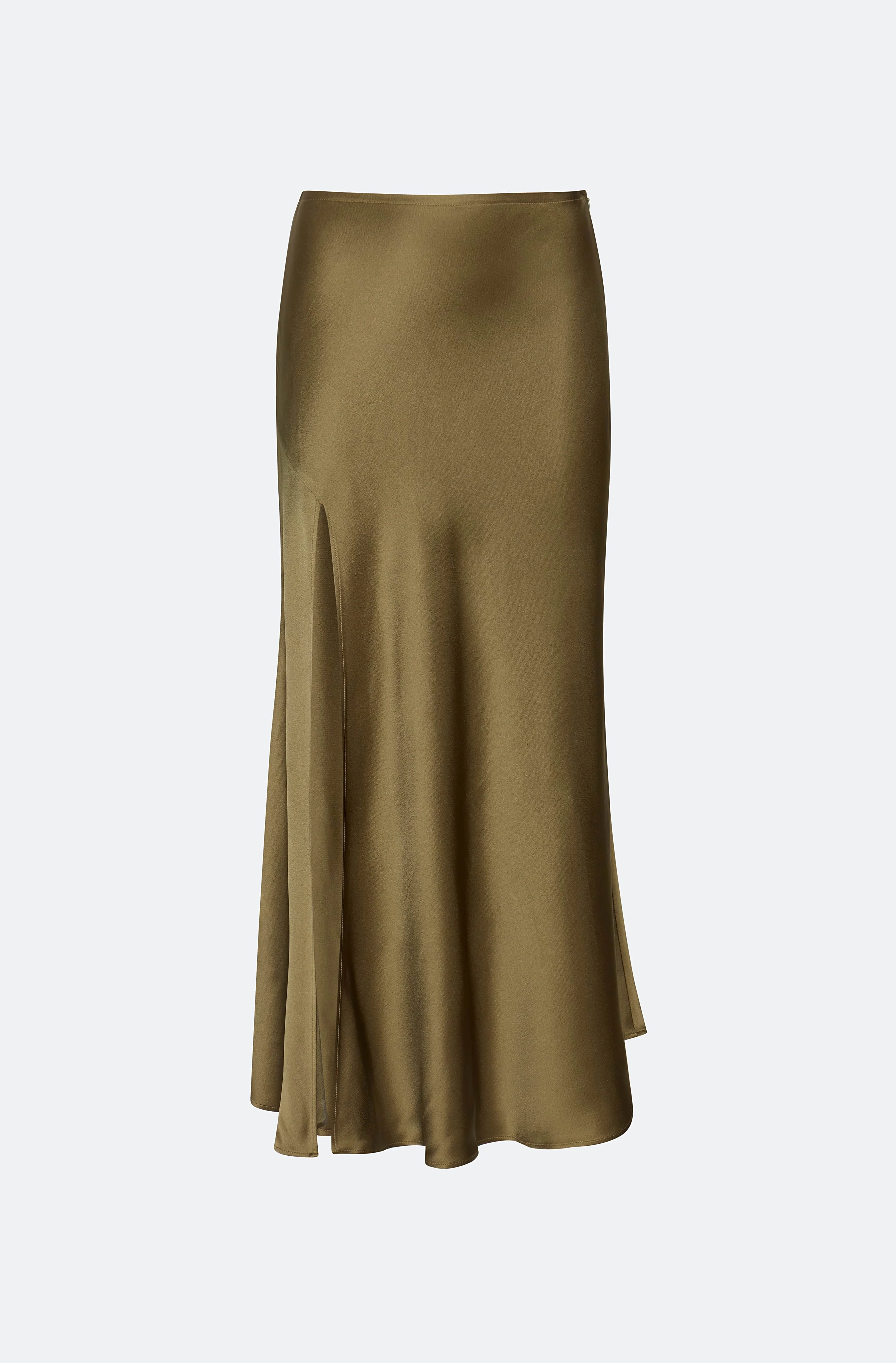 Satin Bias Midi Skirt - 1