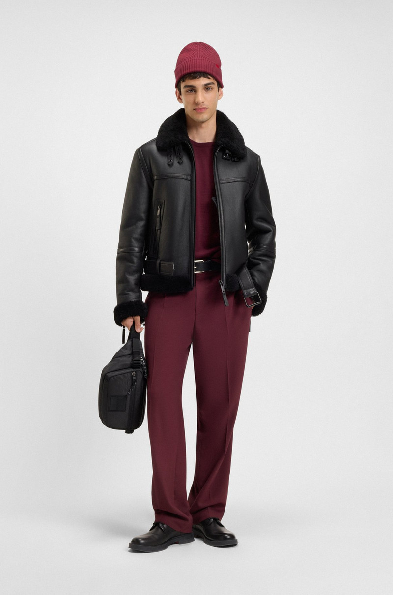 HUGO VIRGIN-WOOL SWEATER WITH EMBROIDERED LOGO outlook