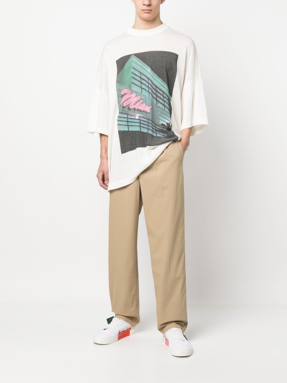 drawstring-waist straight-leg trousers - 2