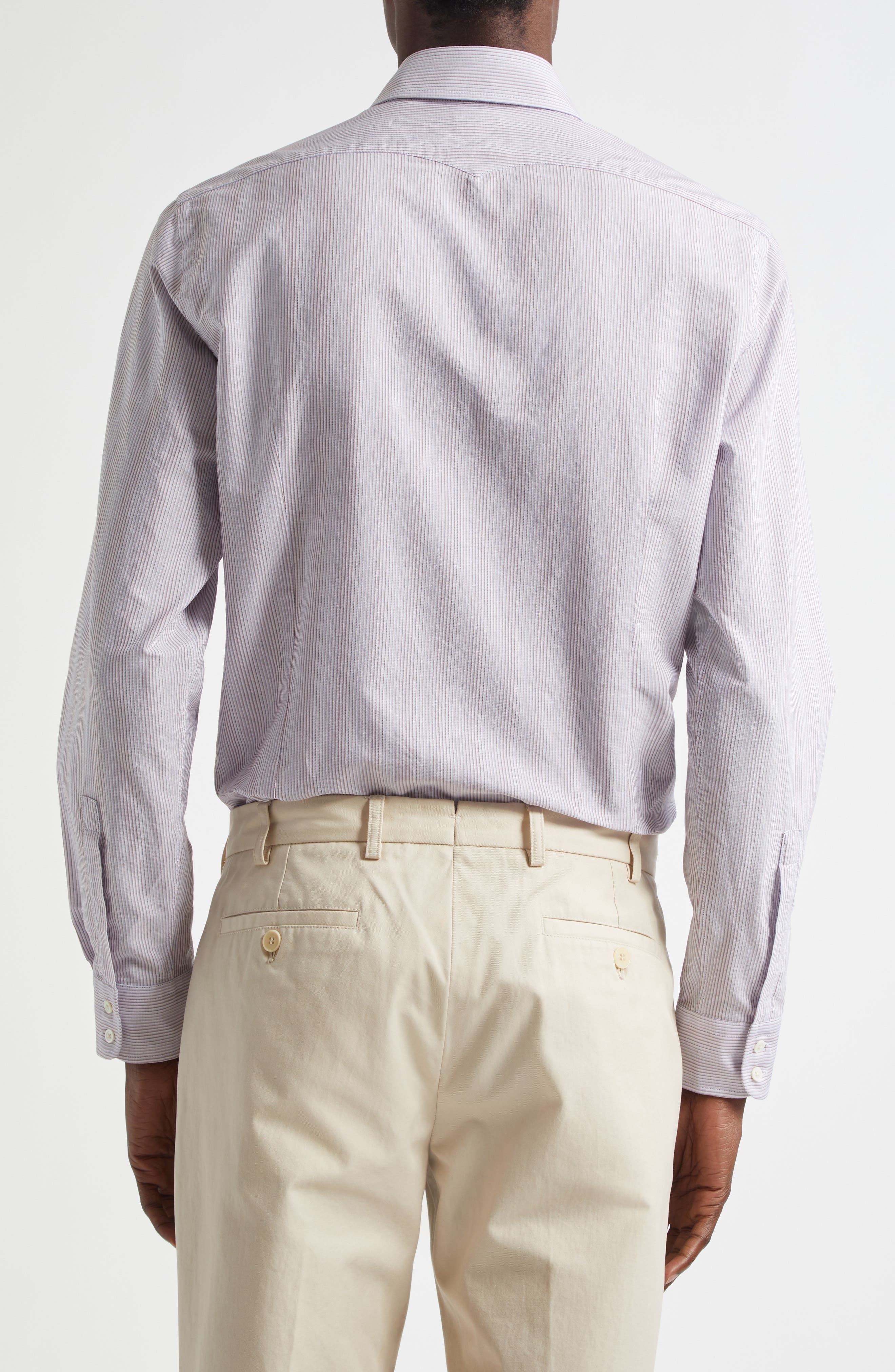 Massimo Alba Canary Stripe Cotton Button-Up Shirt in Ruggine at Nordstrom - 2