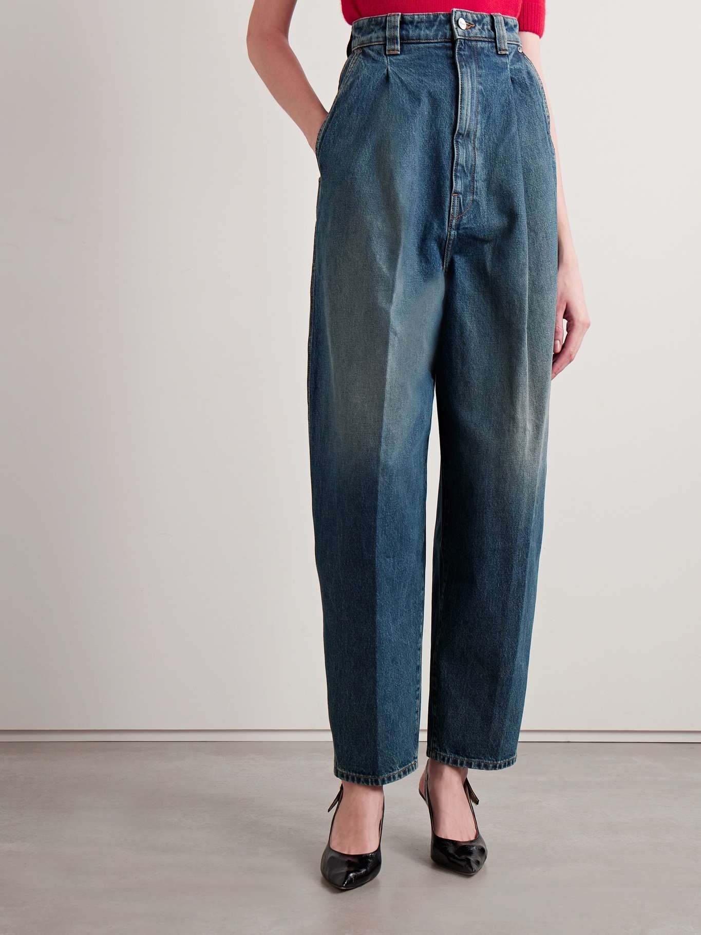 Ashford pleated high-rise tapered jeans - 3