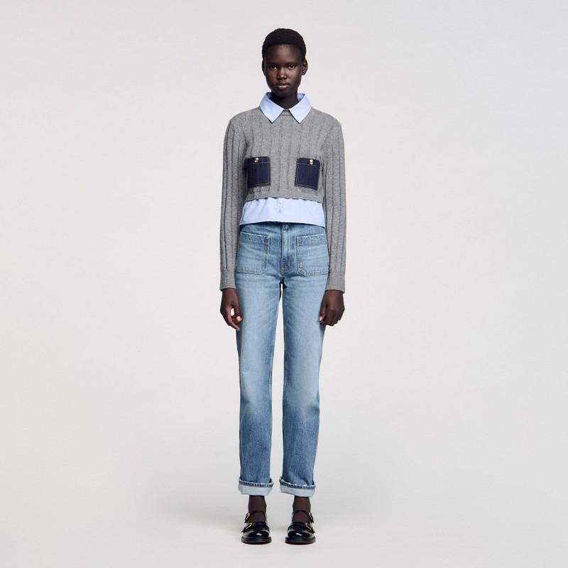 Sandro CROPPED WOOL AND CASHMERE SWEATER outlook
