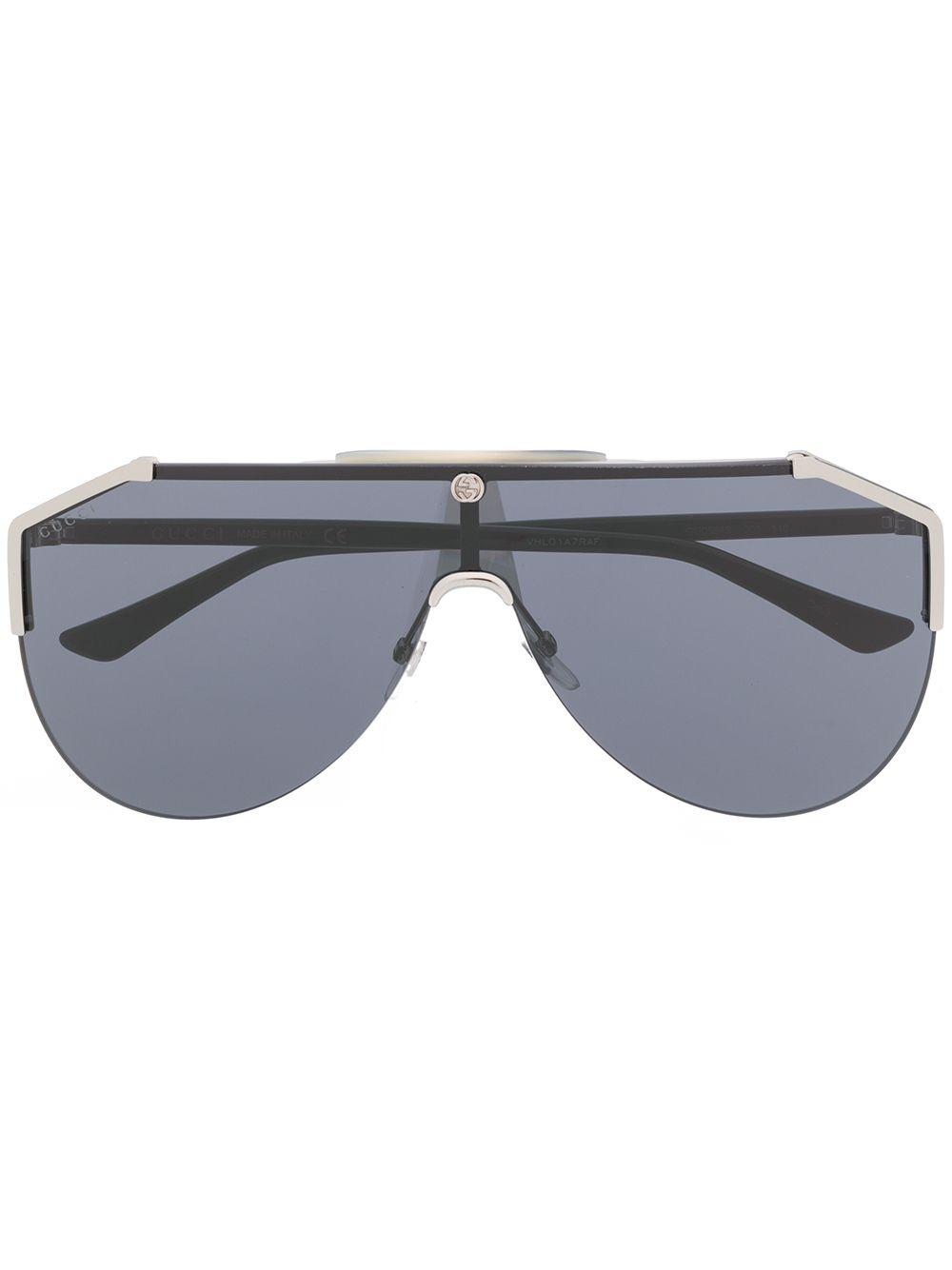 logo plaque aviator-frame sunglasses - 1