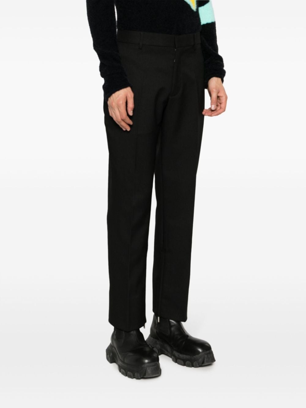 high-waisted straight-leg cropped trousers - 3