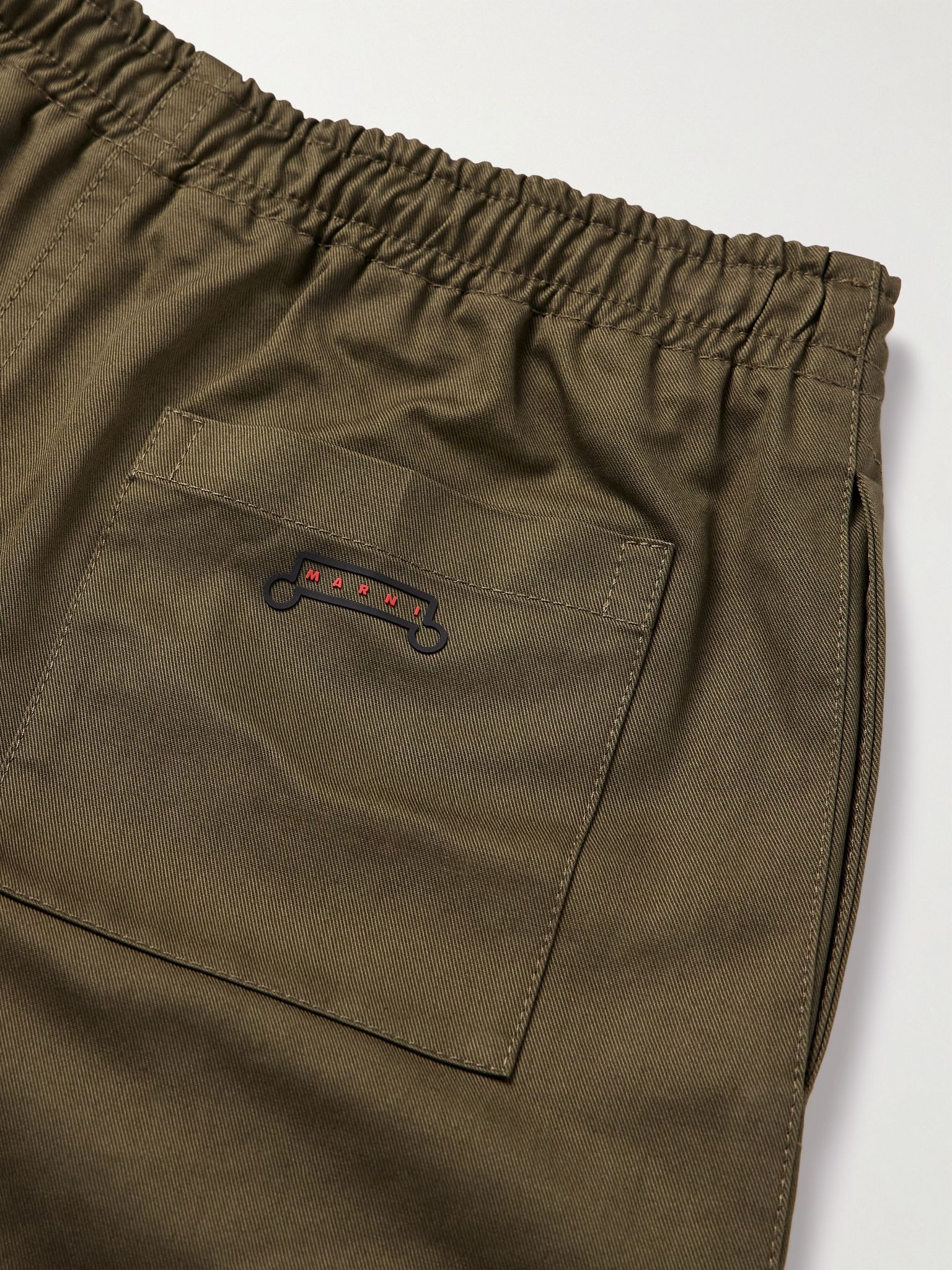 Straight-Leg Cotton-Gabardine Trousers Green - 5