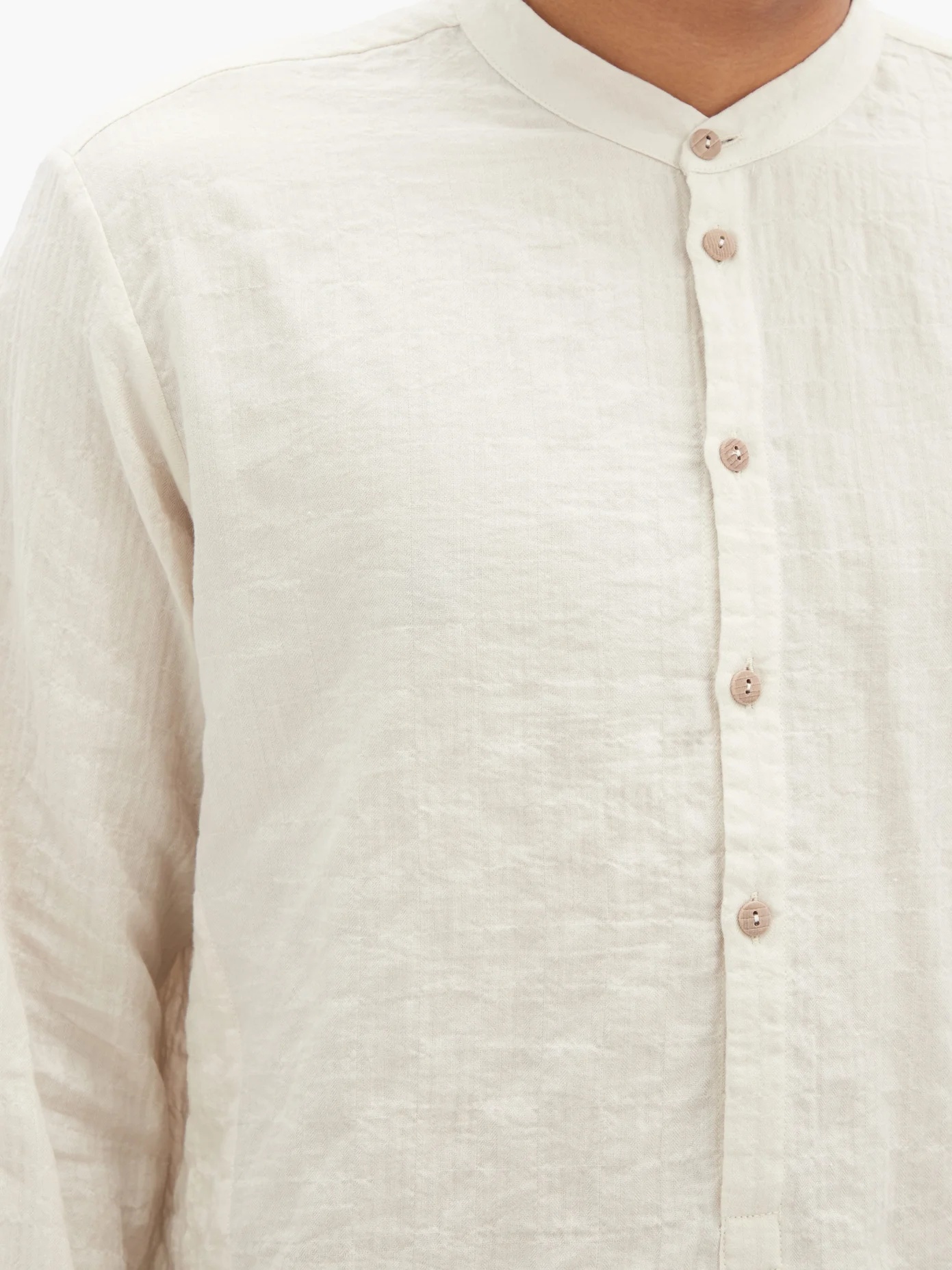 The Botanist stand-collar cotton-blend shirt - 3