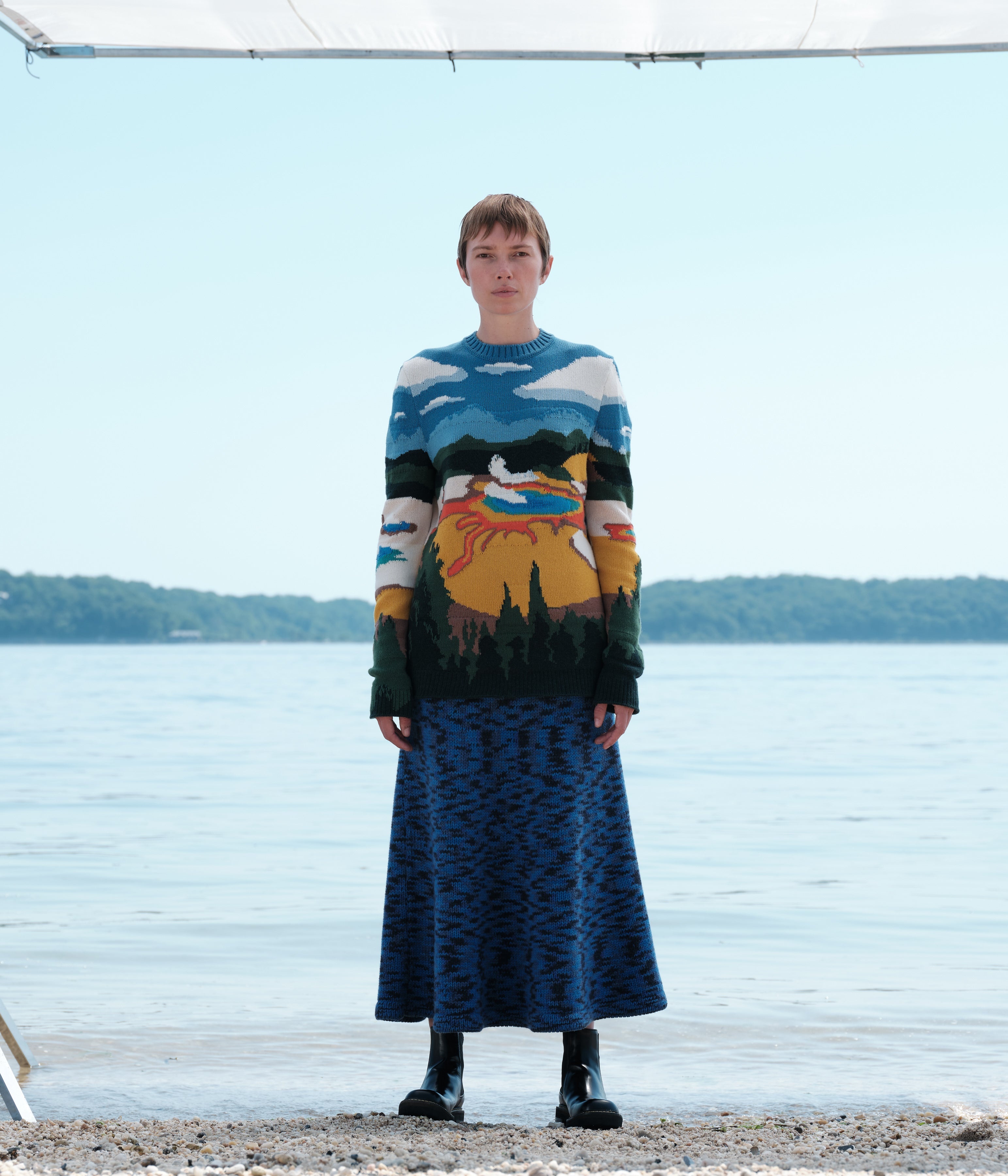 Ines Crew Neck Sweater in Aran Cashmere - 2