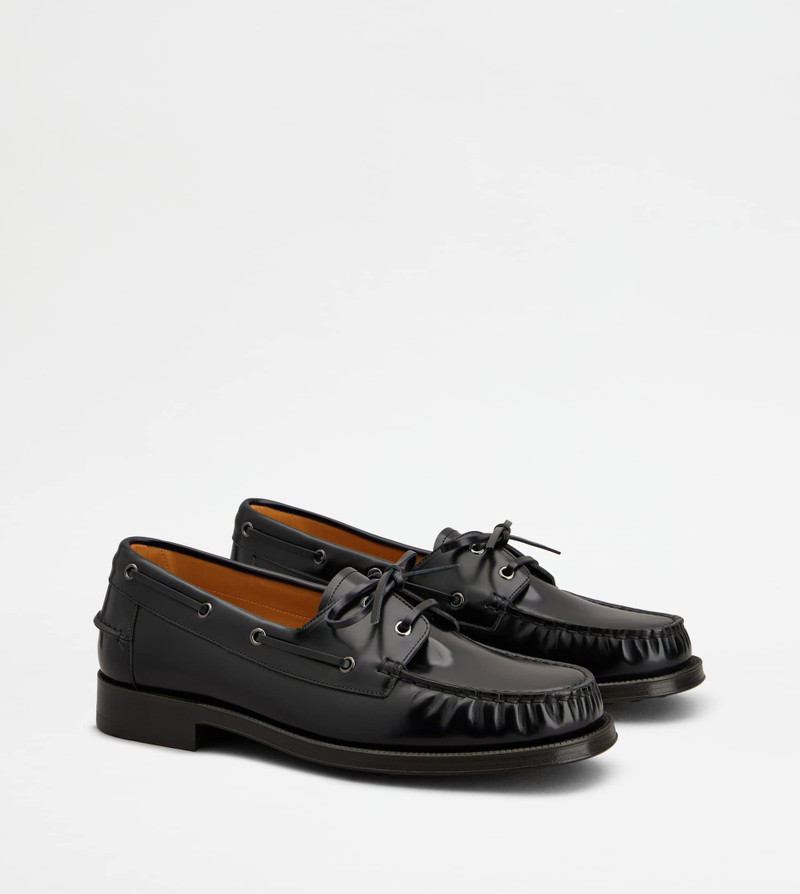 BOAT SHOES IN LEATHER - BLACK 2